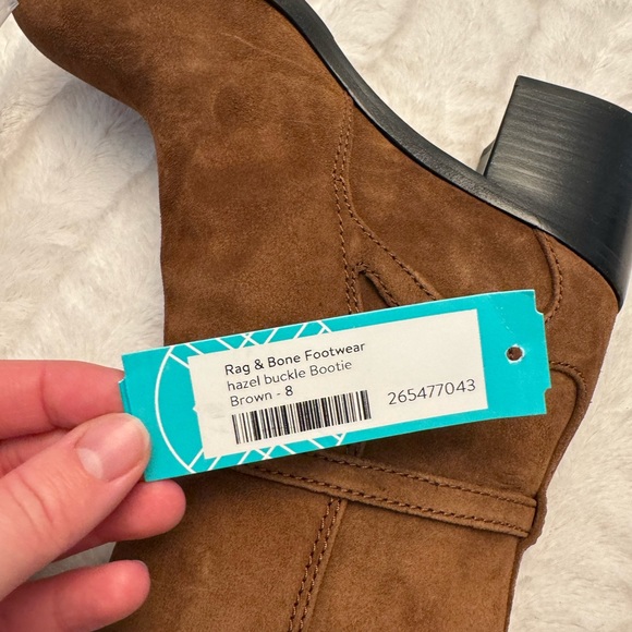 Rag & Bone Boots Hazel Brown Suede Booties New Without Box Size 7.5 and 8 Women - Picture 11 of 14
